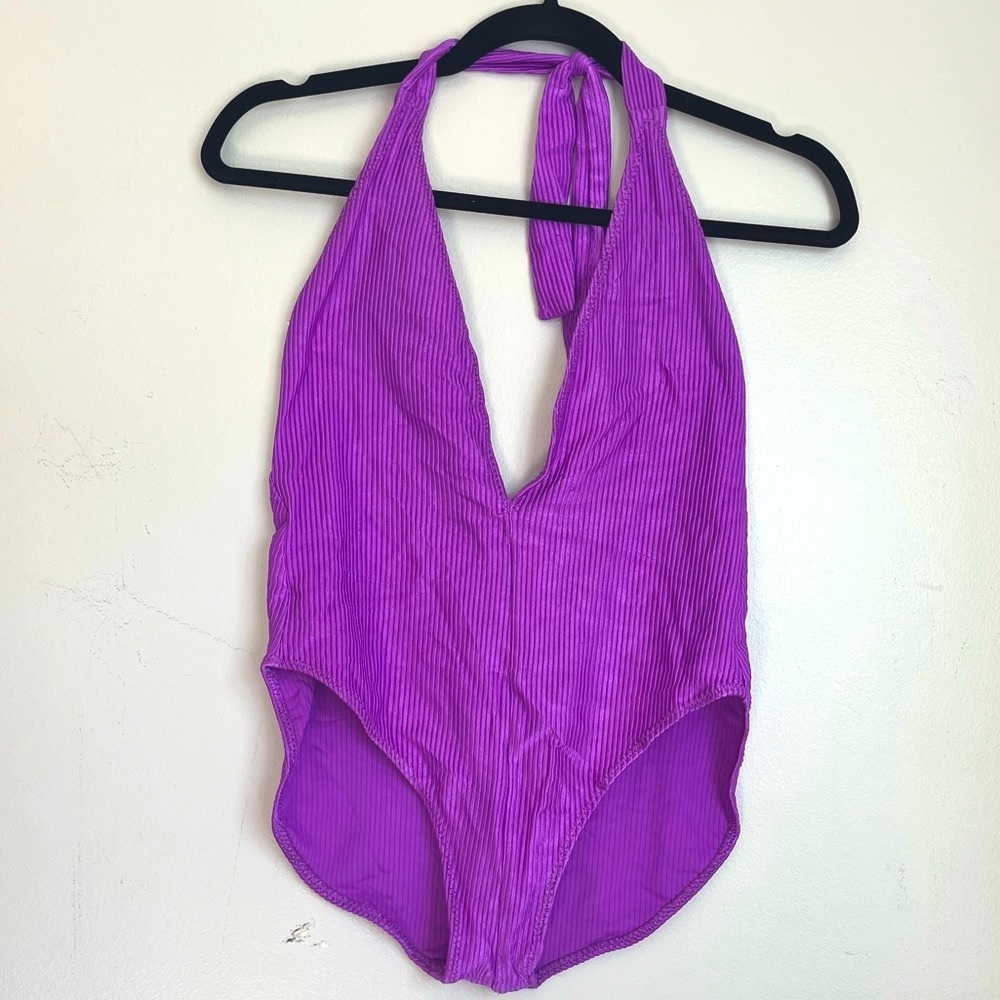 🎉Sale 🎉Connie Banko vintage 1960s purple deep V swimsuit size L